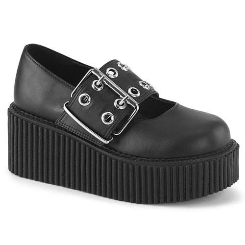 Demonia Creeper-230 Vegan Bőr Női Creeper Cipő Fekete | PIBW-Ⅹ