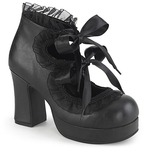 Demonia Gothika-53 Vegan Bőr Női Platform Cipő Fekete | TLNZ-Ⅲ