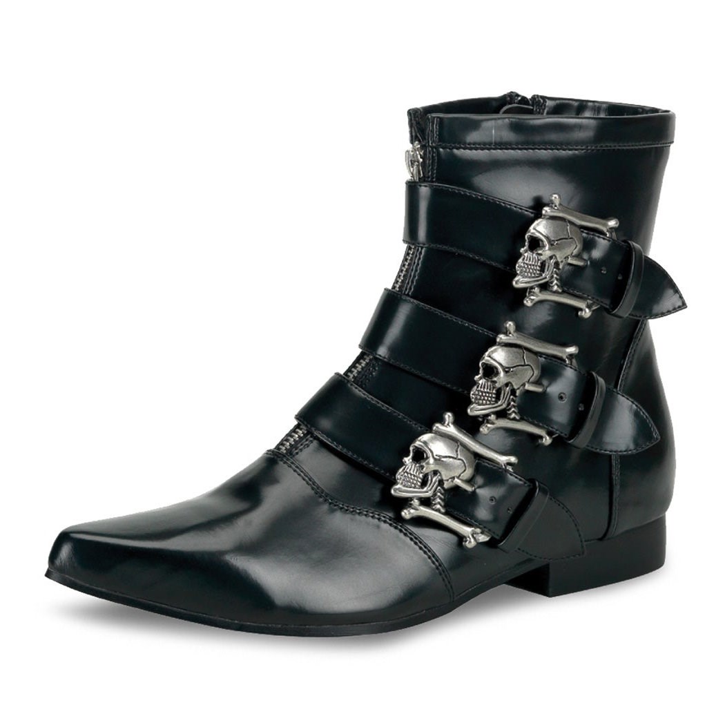 Demonia Brogue-06 Vegan Bőr Férfi Platform Csizma Fekete | UJNH-Ⅶ