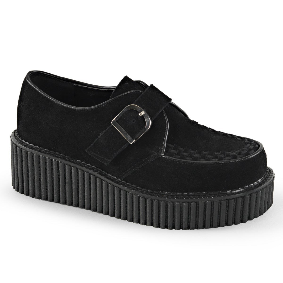 Demonia Creeper-118 Vegan Velúr Női Creeper Cipő Fekete | UZXY-Ⅸ