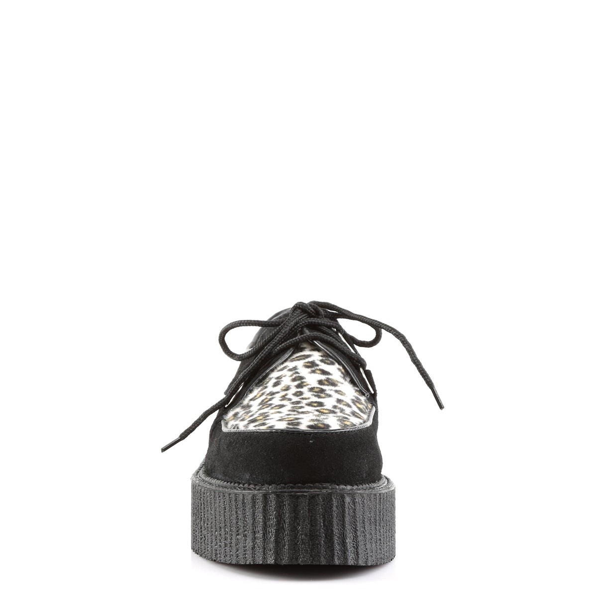Demonia Creeper-400 Velúr-Cheetah Fur Férfi Creeper Cipő Fekete | GWTH-Ⅹ