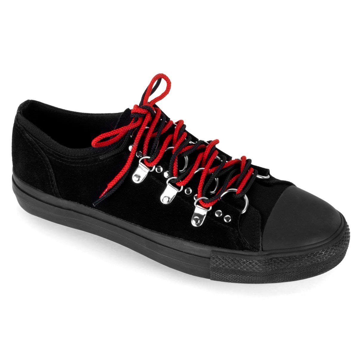 Demonia Deviant-05 Vászon-Velúr Női Sneakers Fekete | QHJL-Ⅲ