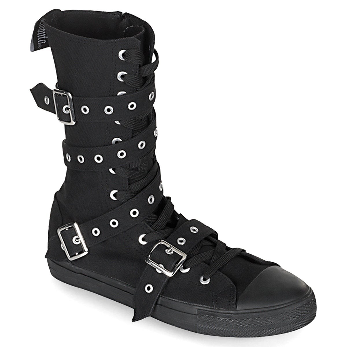 Demonia Deviant-204 Vászon Férfi Sneakers Fekete | IAJS-Ⅸ