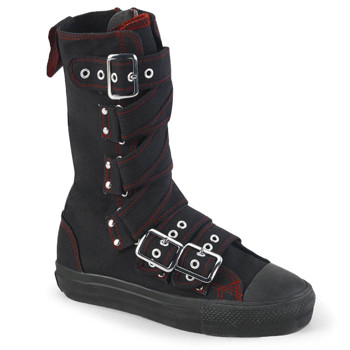 Demonia Deviant-207 Vászon Női Sneakers Fekete | LMVD-Ⅻ