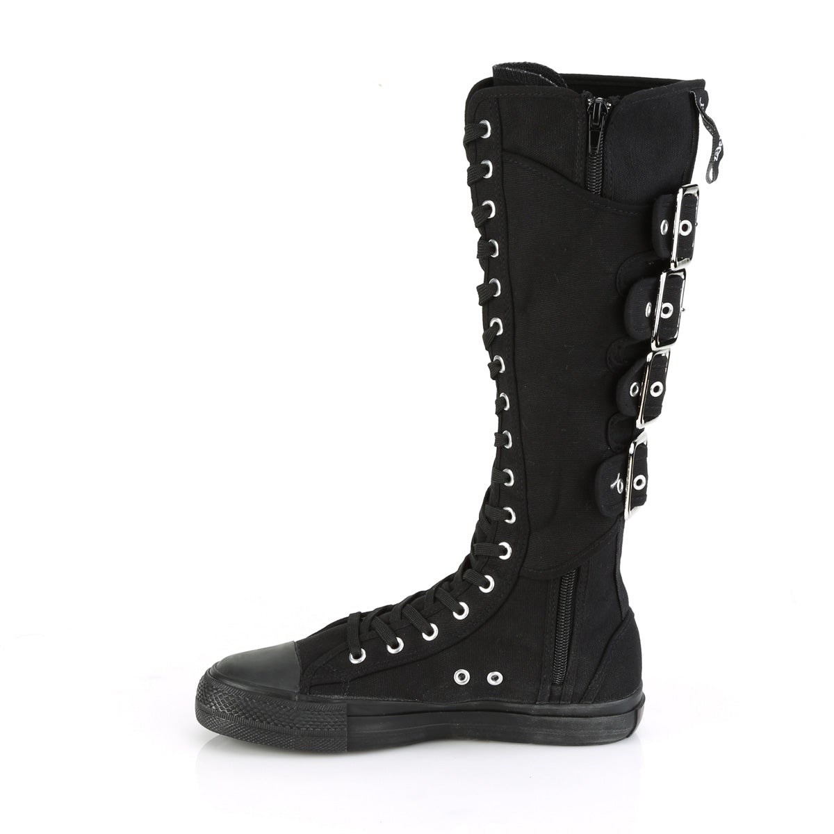 Demonia Deviant-303 Vászon Női Sneakers Fekete | AXSR-Ⅰ