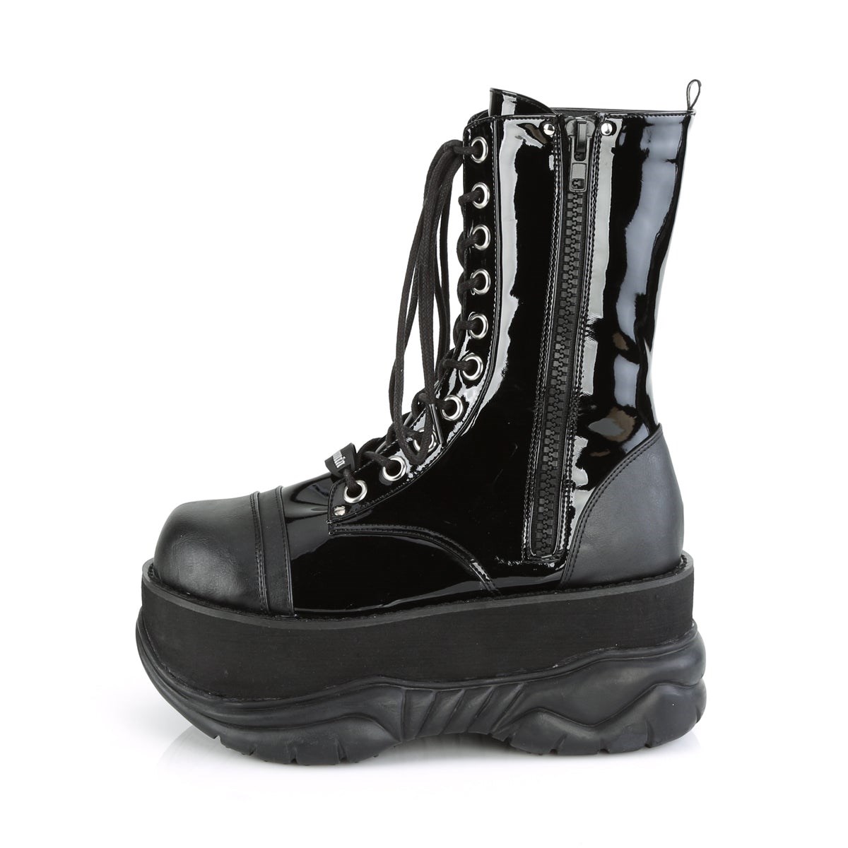 Demonia Neptune-200 Vegan Bőr Férfi Platform Csizma Fekete | YENR-Ⅸ