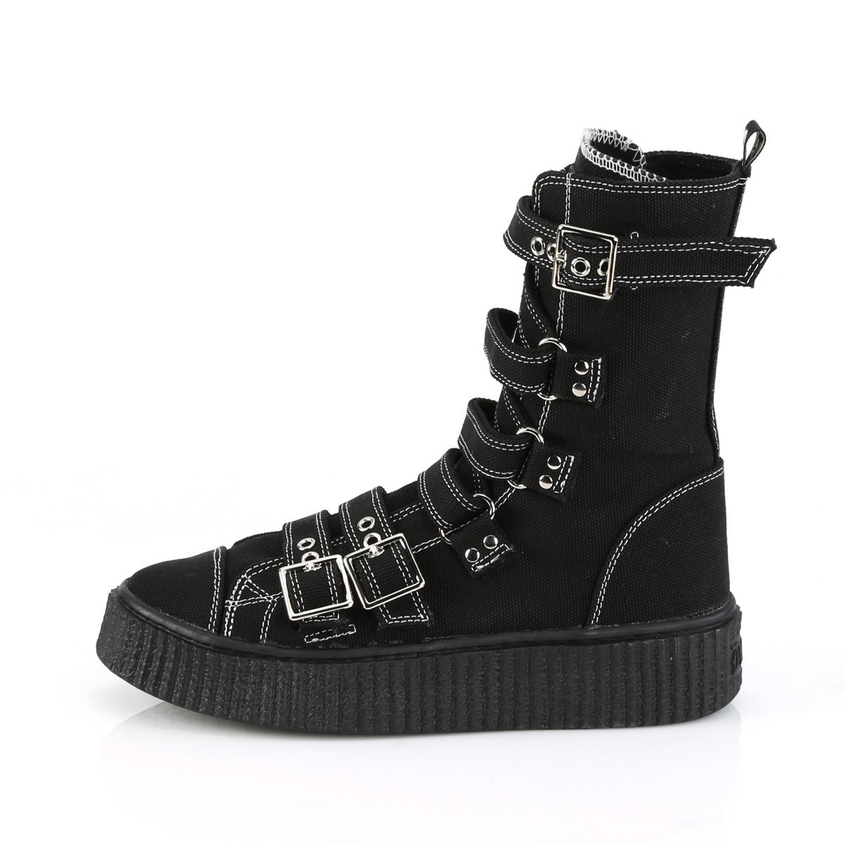 Demonia Sneeker-318 Vászon Női Sneakers Fekete | HKAR-Ⅳ