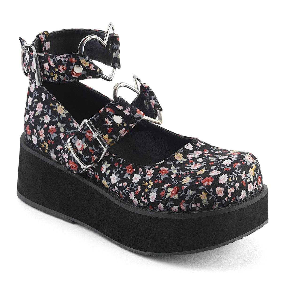 Demonia Sprite-02 Floral Fabric Női Mary Jane Cipő Színes | VUZH-Ⅴ