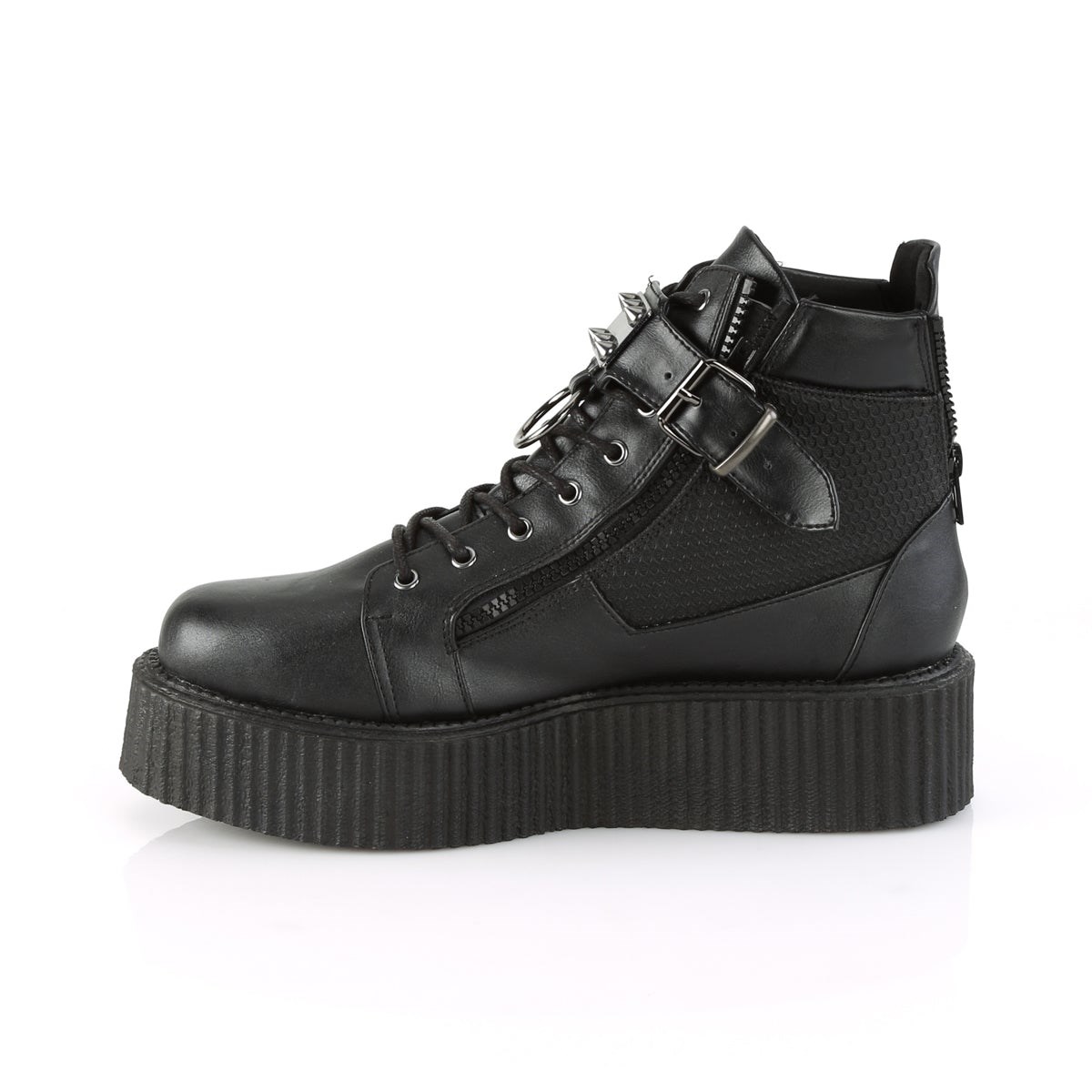Demonia V-CREEPER-566 Vegan Bőr Férfi Creeper Cipő Fekete | BWDY-Ⅷ