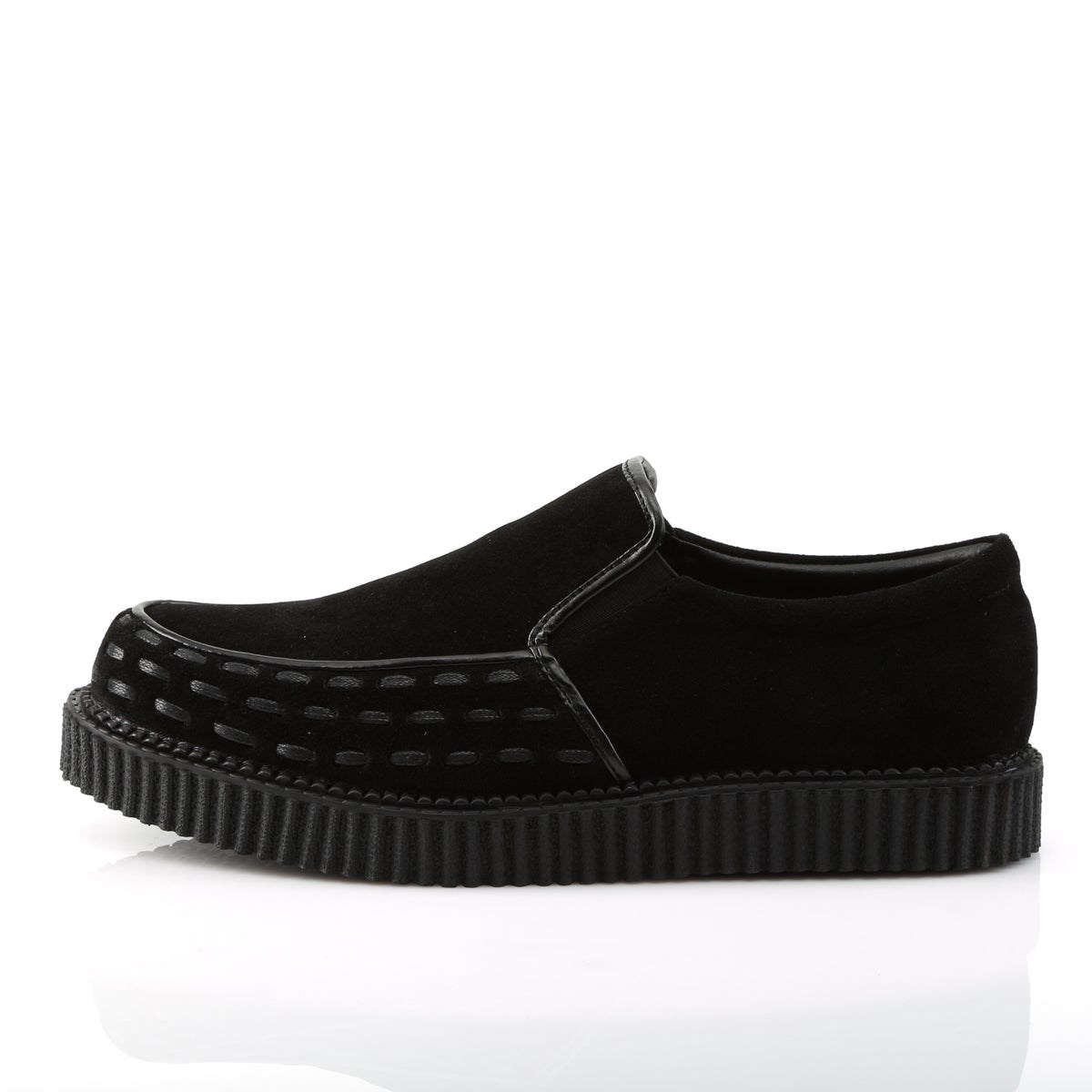 Demonia V-CREEPER-607 Vegan Velúr Férfi Creeper Cipő Fekete | THIF-Ⅹ